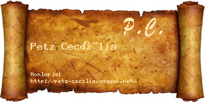 Petz Cecília névjegykártya